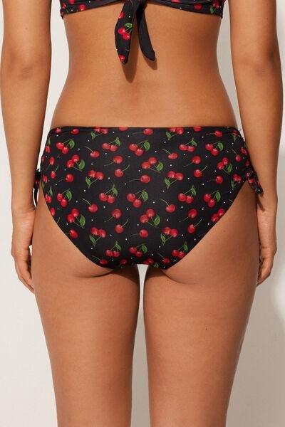 Black Cherry Print Bikini Bottom, 5701_767Y, large image number 2