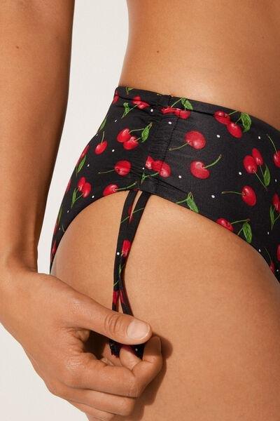Black Cherry Print Bikini Bottom, 5701_767Y, large image number 3