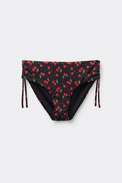 Black Cherry Print Bikini Bottom, 5701_767Y, large image number 4