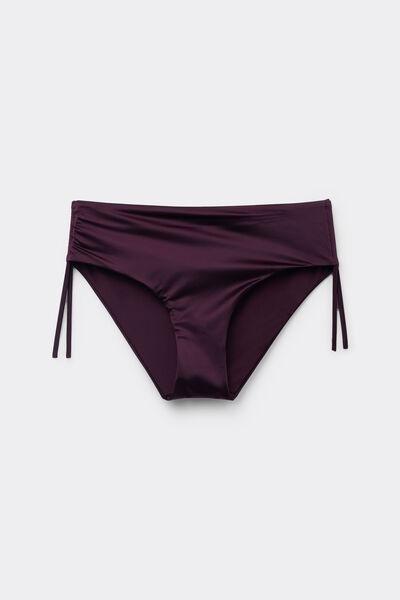 Burgundy Shiny Glam High-Cut Bikini Bottoms, 5701_282Z, large image number 4