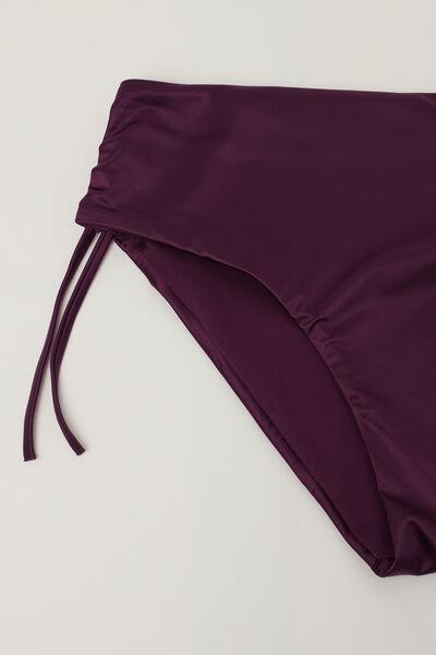 Burgundy Shiny Glam High-Cut Bikini Bottoms, 5701_282Z, large image number 5