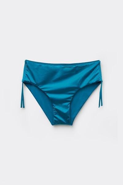 Blue Shiny Glam High-Cut Bikini Bottoms, 5701_279Z, large image number 4