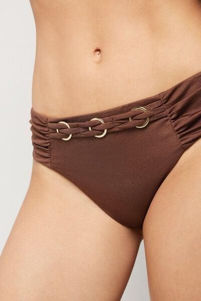 Brown Royal Essence High-Waist Bikini Bottoms, 5701_301Z, large image number 3