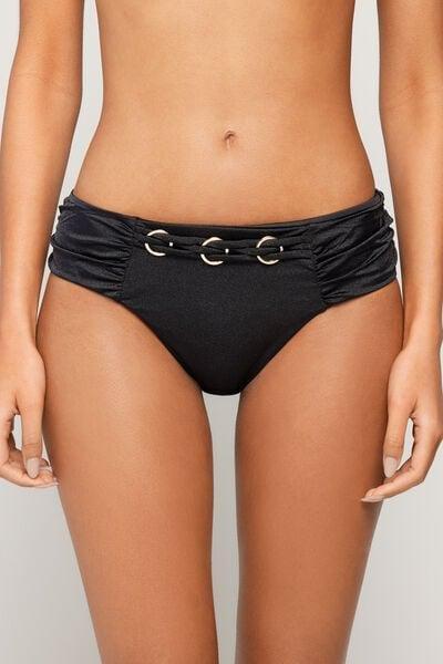 Black Royal Essence High-Waist Bikini Bottoms, Black, large image number 1