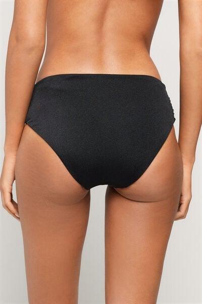 Black Royal Essence High-Waist Bikini Bottoms, Black, large image number 2