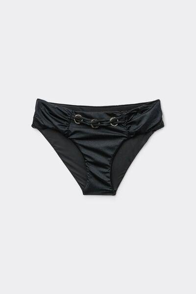 Black Royal Essence High-Waist Bikini Bottoms, Black, large image number 4