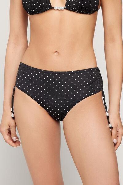 Black Polka Dot Bead High Bikini Bottoms, 5701_566Z, large image number 1