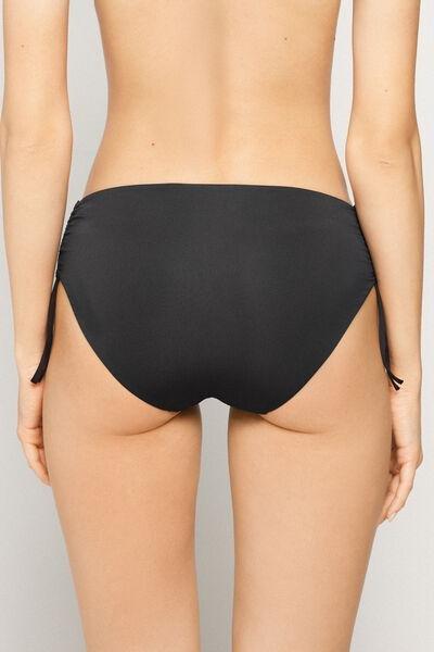 Black Recycled Micro High-Cut Bikini Bottoms, Black, large image number 2