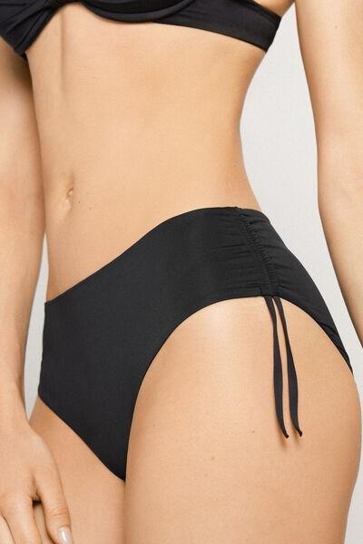 Black Recycled Micro High-Cut Bikini Bottoms, Black, large image number 3