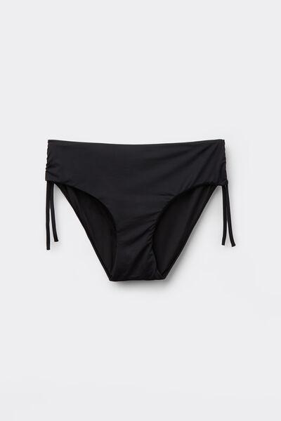 Black Recycled Micro High-Cut Bikini Bottoms, Black, large image number 4
