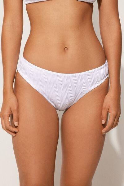 White Timeless Chevron Bikini Bottoms, White, large image number 1