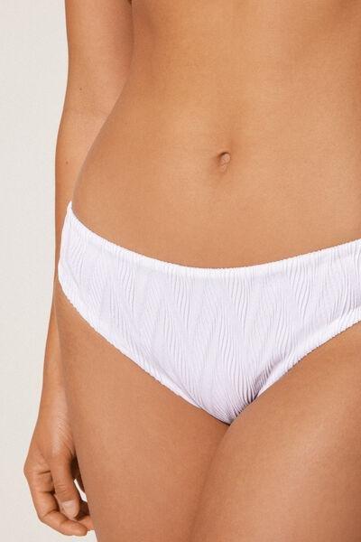 White Timeless Chevron Bikini Bottoms, White, large image number 3