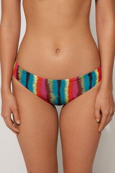 Multicolour Vibrant Stripes Bikini Briefs, , large image number 0