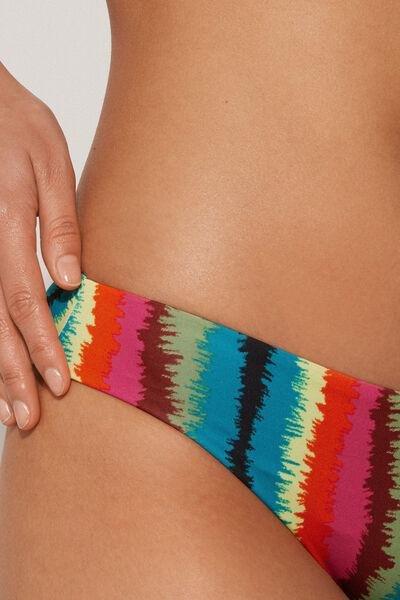 Multicolour Vibrant Stripes Bikini Briefs, , large image number 3