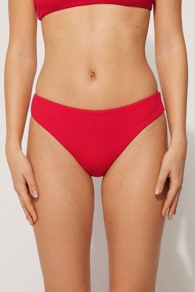 Red Ribbed Bikini Briefs, , large image number 0