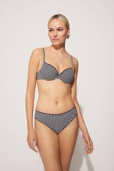 Black Printed Bikini Bottom, 5701_778Y, large image number 0