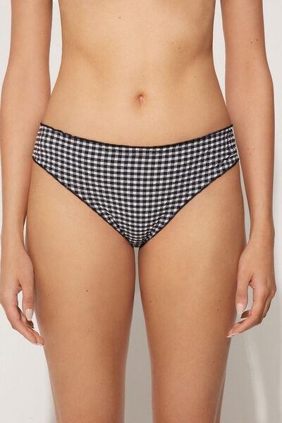 Black Printed Bikini Bottom, 5701_778Y, large image number 1