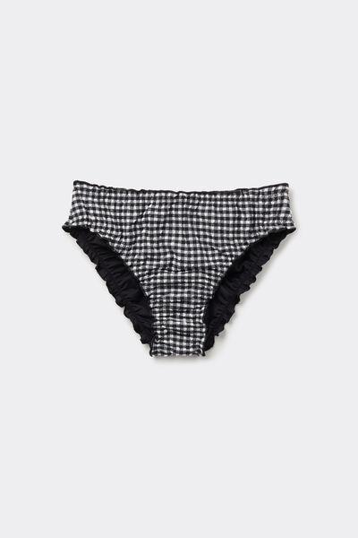 Black Printed Bikini Bottom, 5701_778Y, large image number 4