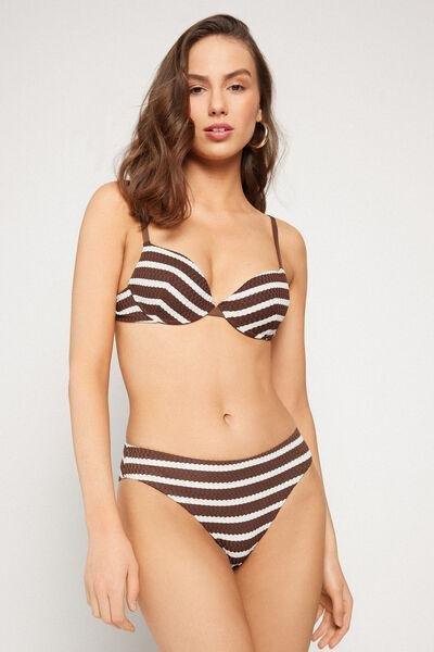 Brown Desert Stripes Classic Bikini Bottoms, 5701_277Z, large image number 0
