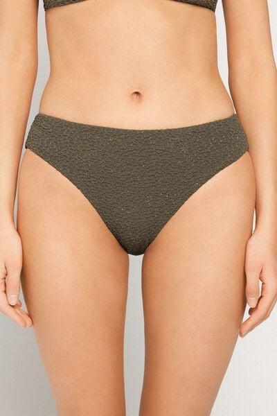 Green Crinkle Dune Classic Bikini Bottoms, 5701_226Z, large image number 1