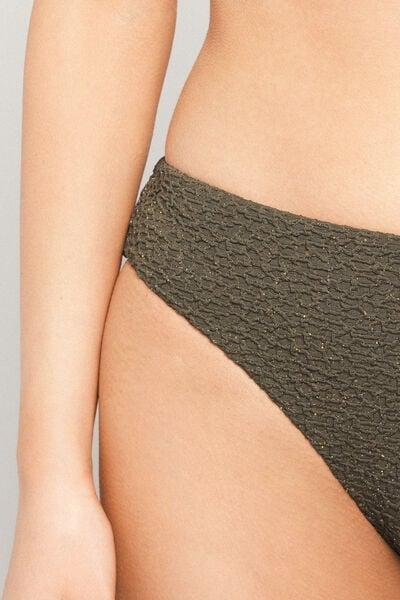 Green Crinkle Dune Classic Bikini Bottoms, 5701_226Z, large image number 3