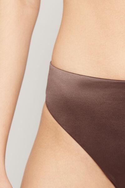 Brown Classic Shiny Glam Bikini Bottoms, 5701_281Z, large image number 3