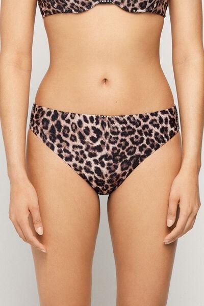 Beige Wild Soul Animal Print Classic Bikini Bottoms, 5701_299Z, large image number 1