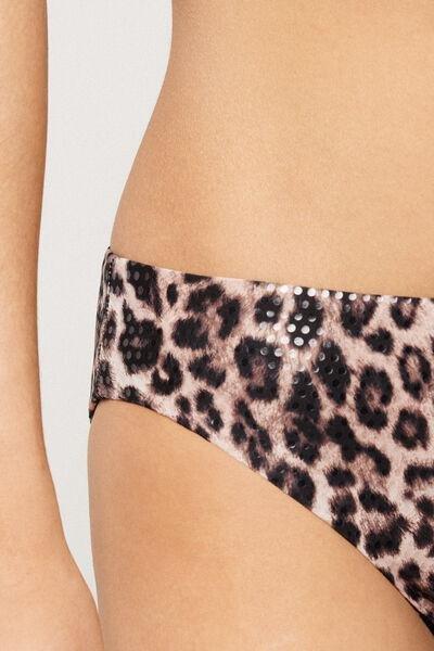 Beige Wild Soul Animal Print Classic Bikini Bottoms, 5701_299Z, large image number 3