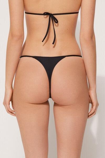 Black High-Cut G-String Bikini Bottoms, , large image number 2