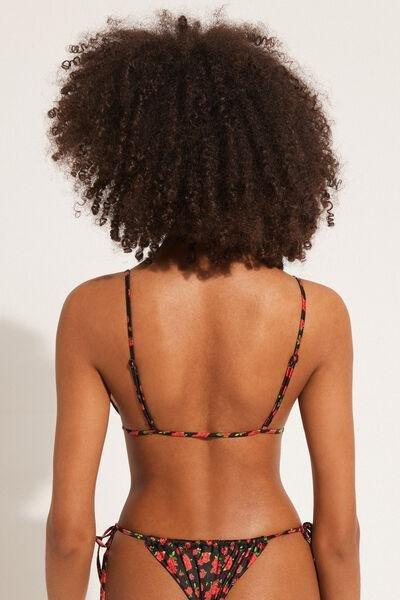 Black Spicy Roses Triangle Bikini Top, , large image number 2