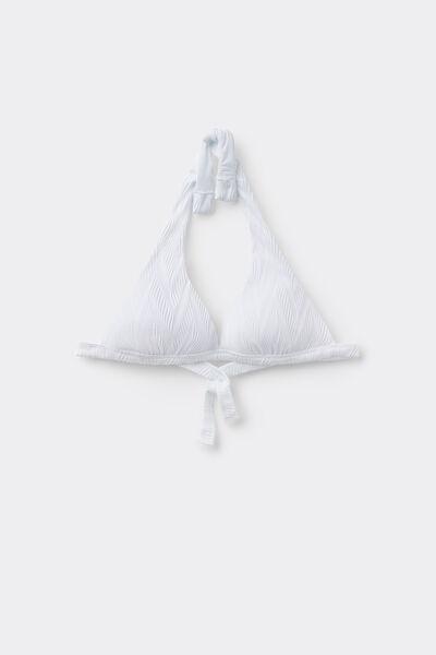 White Wide Strap Triangle Bikini Top, , large image number 4