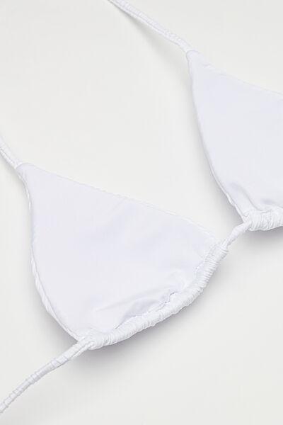 White Triangle Bikini Top, White, large image number 6