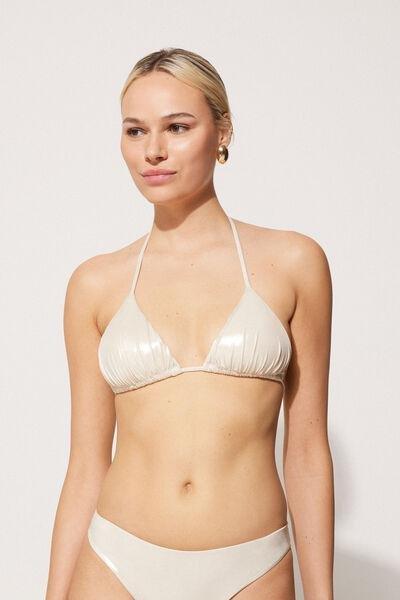 White Mermaid Glow Triangle Bikini Top, , large image number 0