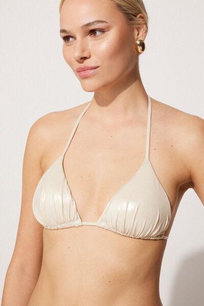 White Mermaid Glow Triangle Bikini Top, , large image number 3