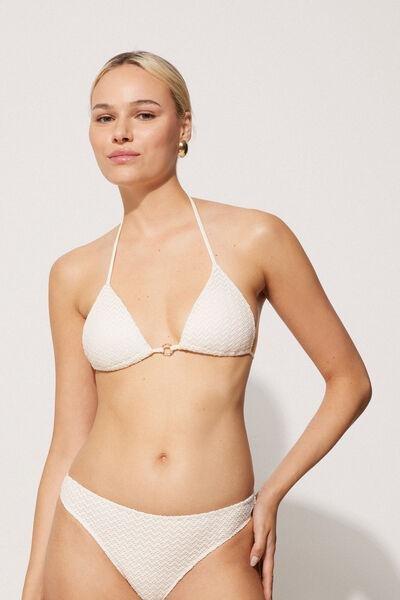 White Lightly Padded Triangle Bikini Top, , large image number 1