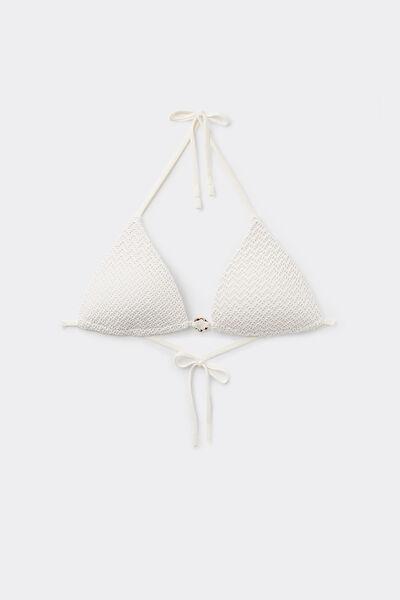White Lightly Padded Triangle Bikini Top, , large image number 4
