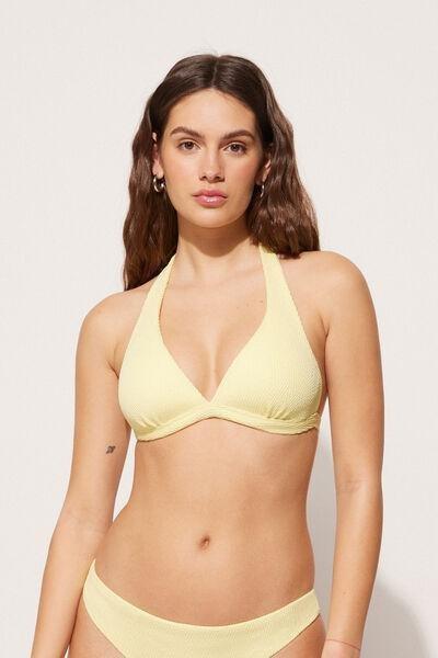 Yellow Padded Triangle Bikini Top, 5701_494Y, large image number 0