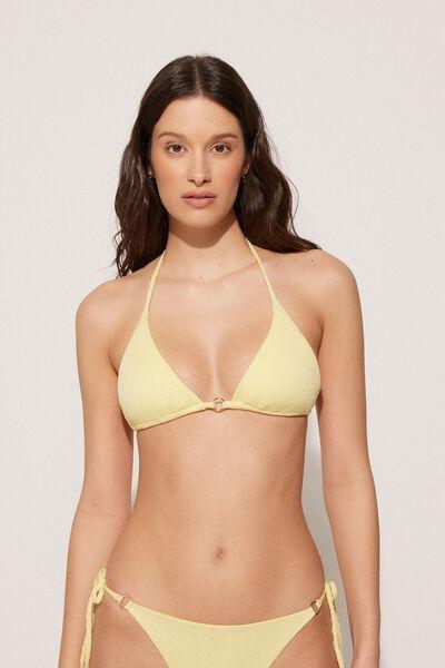 Yellow Dreamy Effect Triangle Bikini Top, , large image number 0