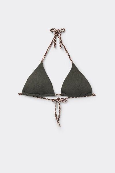 Green Tiki Texture Triangle Bikini Top, 5701_503Y, large image number 4