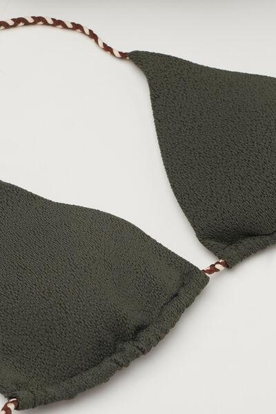 Green Tiki Texture Triangle Bikini Top, 5701_503Y, large image number 5