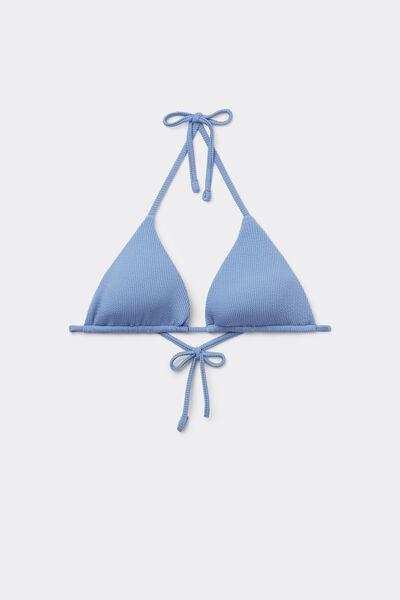 Blue Ribbed Triangle Bikini Top, 5701_525Y, large image number 4