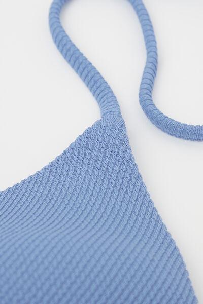 Blue Ribbed Triangle Bikini Top, 5701_525Y, large image number 5