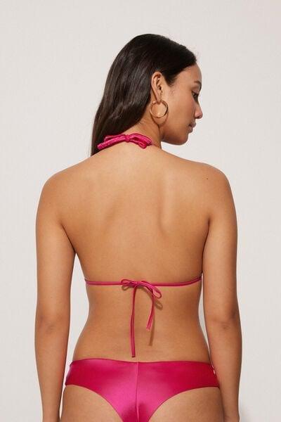 Pink Shiny Glam Triangle Bikini Top, 5701_497Y, large image number 2