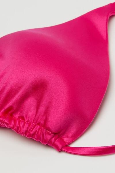 Pink Shiny Glam Triangle Bikini Top, 5701_497Y, large image number 5