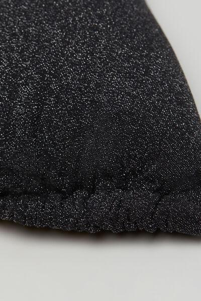 Black Sparkling Diva Triangle Bikini Top, Black, large image number 6