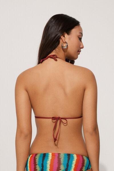 Multicolour Vibrant Stripes Triangle Bikini Top, , large image number 2