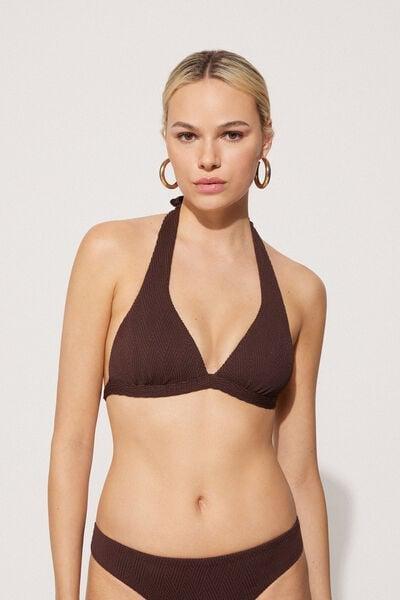 Brown Dreamy Effect Triangle Bikini Top, 5701_779Y, large image number 0