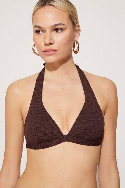 Brown Dreamy Effect Triangle Bikini Top, 5701_779Y, large image number 1