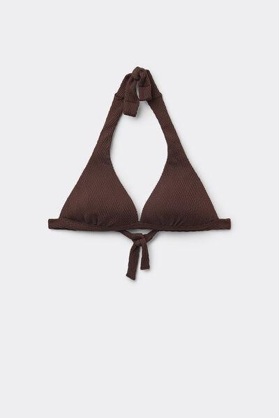 Brown Dreamy Effect Triangle Bikini Top, 5701_779Y, large image number 4