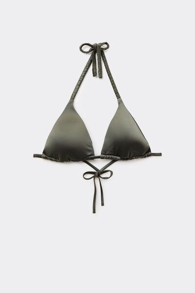 Green Shiny Glam Triangle Bikini Top, , large image number 4